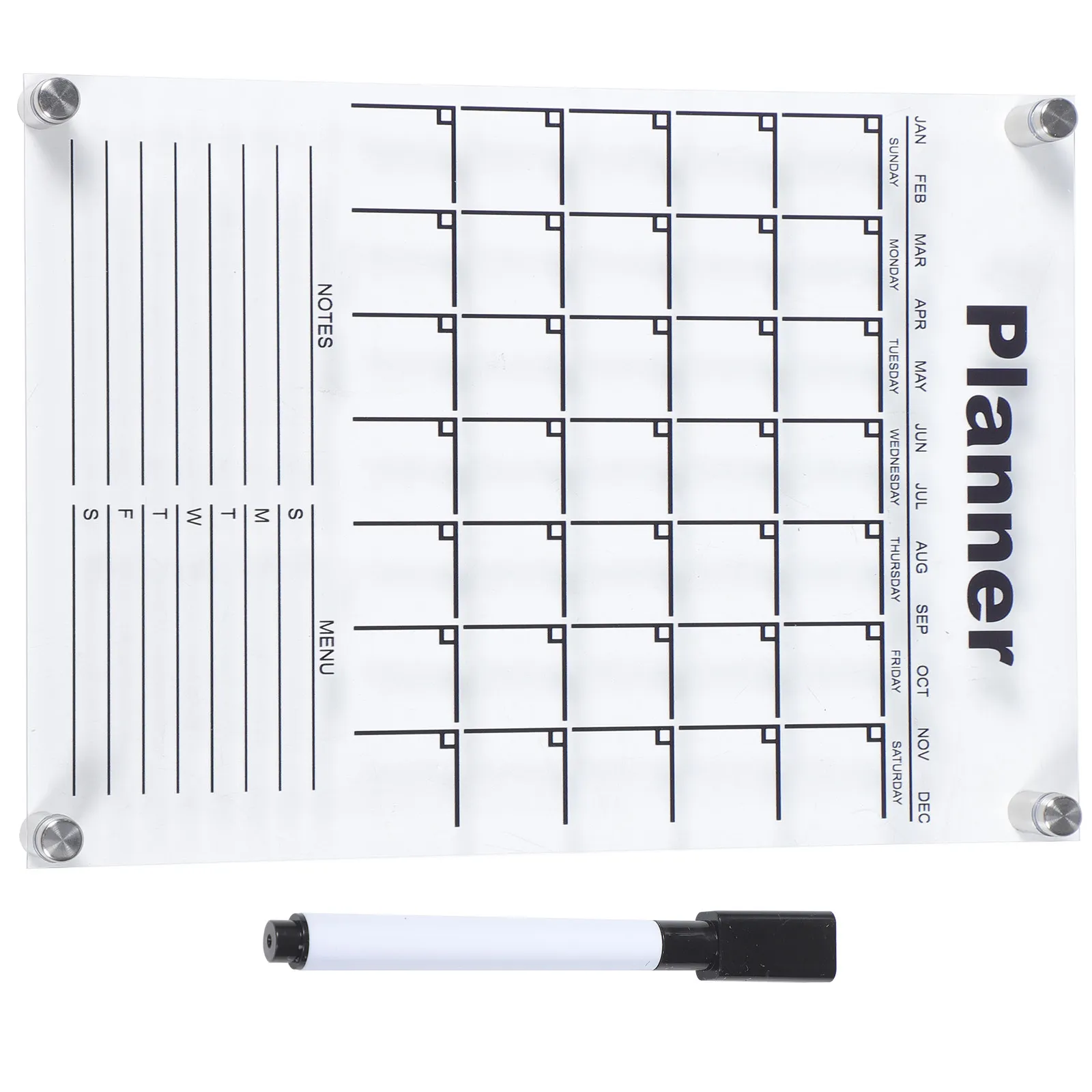 1세트 아크릴 투명 드라이 지우개 보드 가정용 데스크탑 쓰기 메시지 노트 보드 소형 경량 편리한 펜