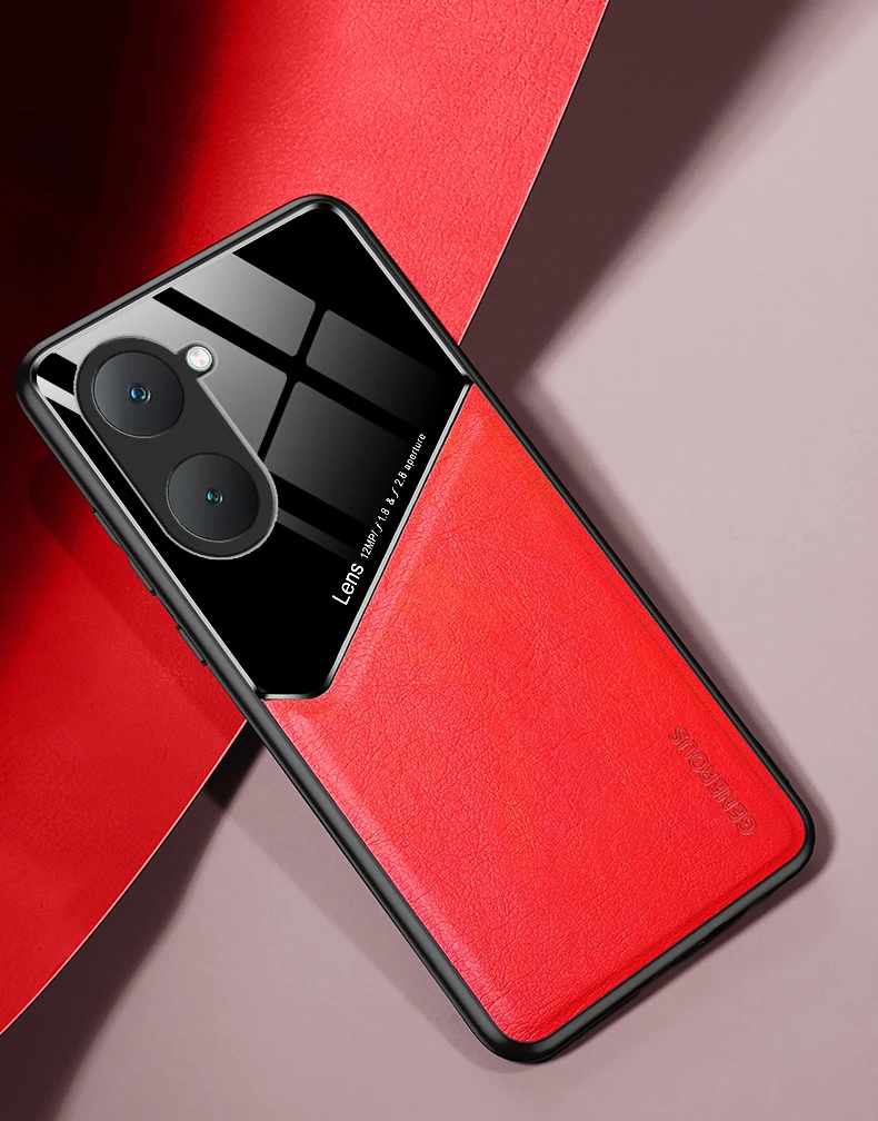 Leather Texture Phone Case With Magnetic Holder For Vivo Phones_voghion.com