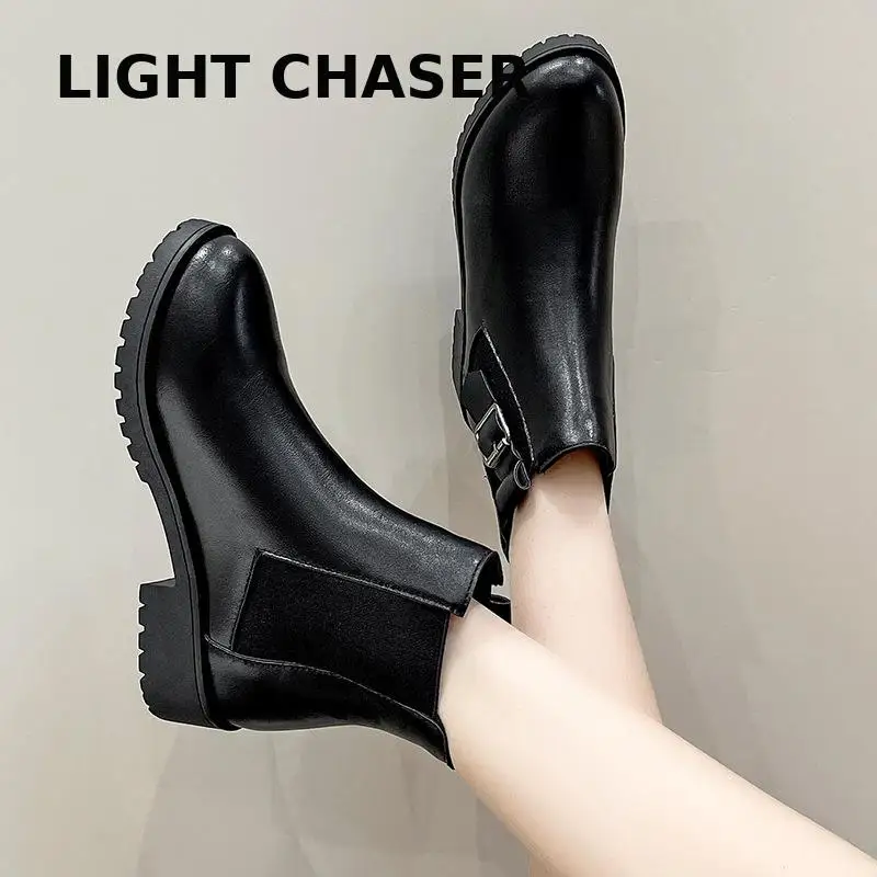 Women's Winter Shoes Handmade Set Of Feet Women Boots 2022 Vintage Flat Ankle Boots Ladies Autumn Bullock Casual Platform Boots