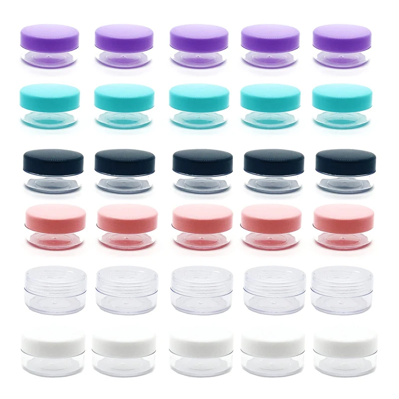 

100pcs 10g 15g 20g Portable Transparent Small Bottle Sample Cosmetic Containers Empty Eyeshadow Lip Balm Face Cream Storage Jar