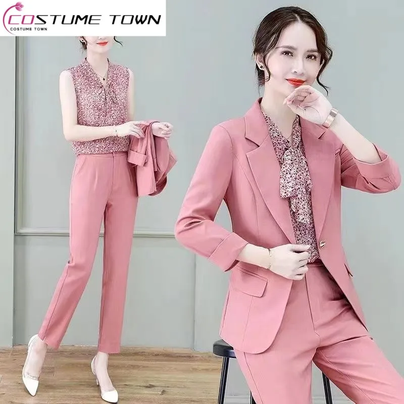 2023 Spring/Summer Upscale Small Suit Three Piece Korean Fashion Women's Slim Suit Fresh Professional Suit Work Suit зубная паста splat professional extra fresh 100 мл