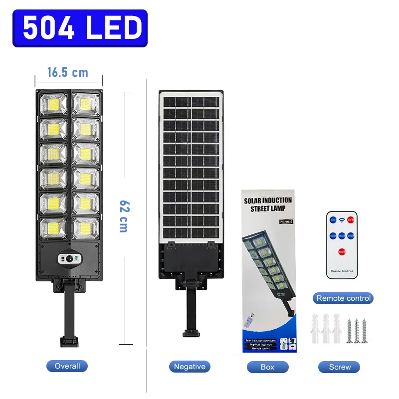 Solar Garden Lights LED Street Lamp 10000Watts Solar LED Light Outdoor 15000mAH Solar Refletor 504LED 30000LM Wall Sunlight PIR Motion Sensor Garden Lighting Remote