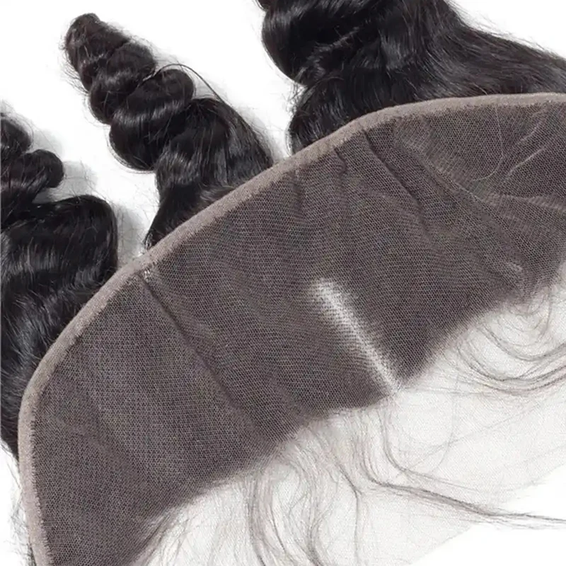 Loose Wave 13x4 Lace Frontal Human Hair Pre-Plucked Natural Color Brazilian Virgin Hair Transparent Lace Closure For Women