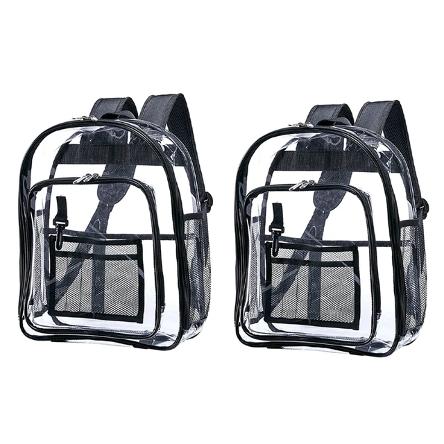 Mochila transparente de alta resistencia, mochila escolar transparente de  seguridad, bolsa transparente para libros, 2 unidades - AliExpress