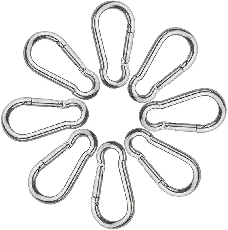 10 Mousquetons Aluminium Colorés - Porte-clés Léger, Verrouillage à Vis, Charge 15 Kg, Pour Sac à Dos, Camping