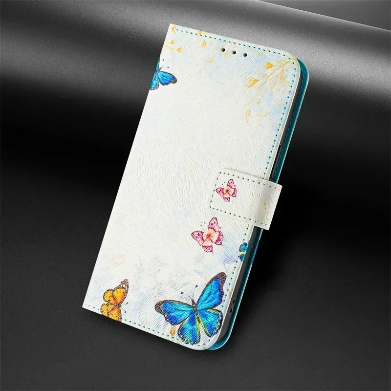 Painted Leather Flip Case with Card Pocket Cover