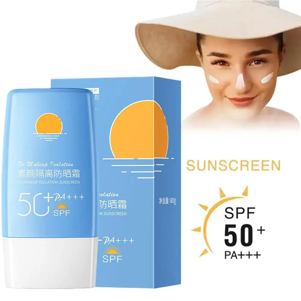 Sunscreen Isolation Whitening Facial Sunscreen Liquid Spf50 Makeup Moisturizing Anti-UV Fixed Body Sun Refreshing Cream Fac E5Q3