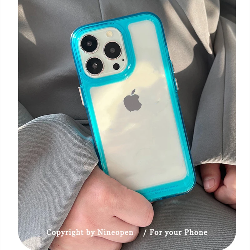 Transparent Shockproof Acrylic Phone Case with Silicone Bumper