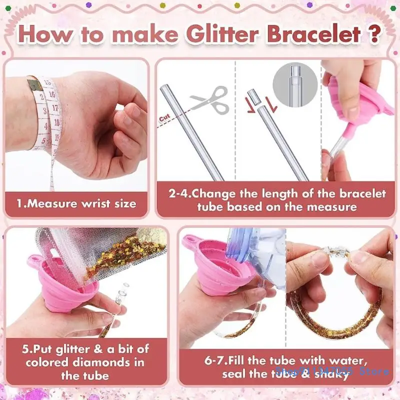 Pulseira brilhante kits diy conjunto pulseira artesanal jardim infância atividade artesanal transporte da gota
