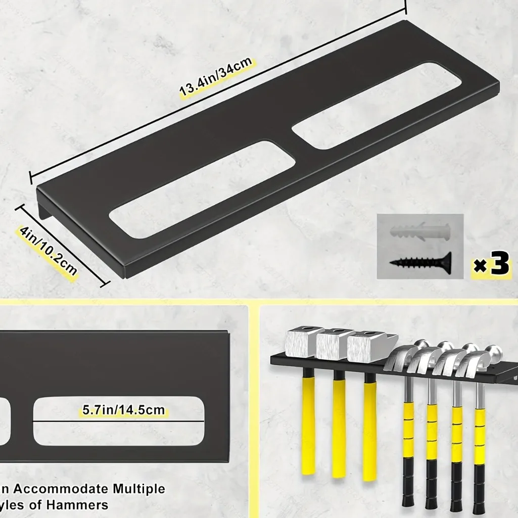 מסדר כלי מתכת לתליה על הקיר לאחסון מברגים, מסמרים, מוטות ומפתחות בסדנה