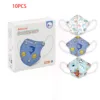 10PCS/20PCS Child Kids Disposable Face Masks 4 Layers Anti-Dust Pollution Mask Meltblown Dustproof Cartoon Bear dolphin Masks 2