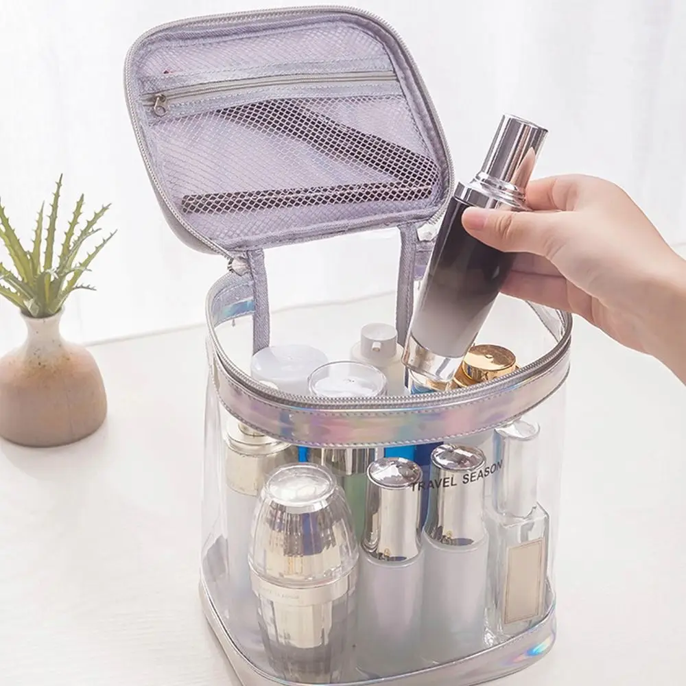 PVC Cosmetic Bag Large Capacity Transparent Toiletry Bag Travel Organizer Multifunctional Storage Makeup Bag Daily Storage