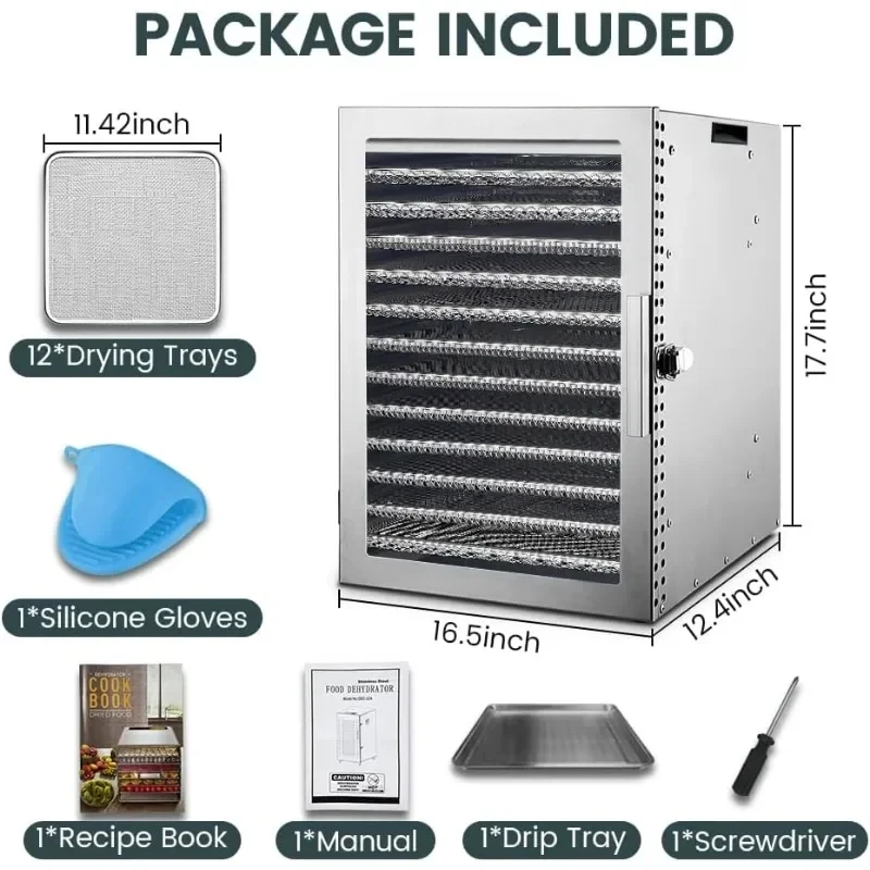 Food-Dehydrator Machine Dehydrator Dehydrator Temperature Control, Powerful Drying Capacity