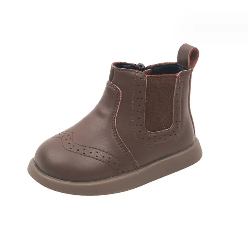 Spring/Autumn Baby Leather Ankle Boots Rubber Sole Infant Shoes for Toddler Children Fashion Little Girls 15-25 baby shoes baby boots