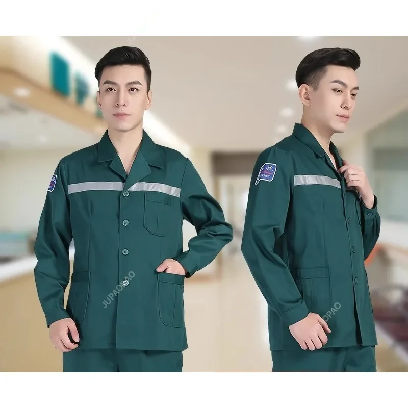 

First Aid Suit First Aid Center Doctors and Nurses Out Emergency Long and Short Sleeve Separate Suit Dark Green Work Uniform