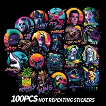 

100pcs CyberPunk Stickers Classic Character Motorcycle Notebook Skateboard Mobile Phone Guitar Diy Handmade Album No Repetition
