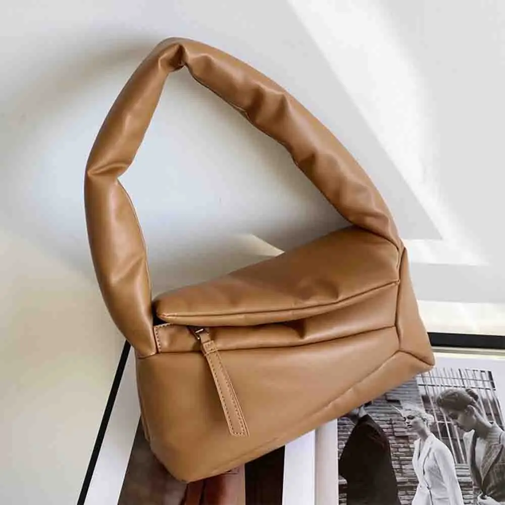 

Модная вместительная женская сумка, пуховая Хлопковая сумка под подмышку, роскошная дизайнерская зимняя мягкая сумка из искусственной кожи и кошельки, новинка 2023