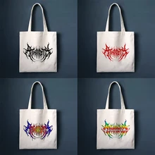 

Lightning Letter Anime Bag Designer Handbag Women's Bags Y2k Harajuku Retro Ladies Bag Large Shopper Canvas Bag Kawaii Bag