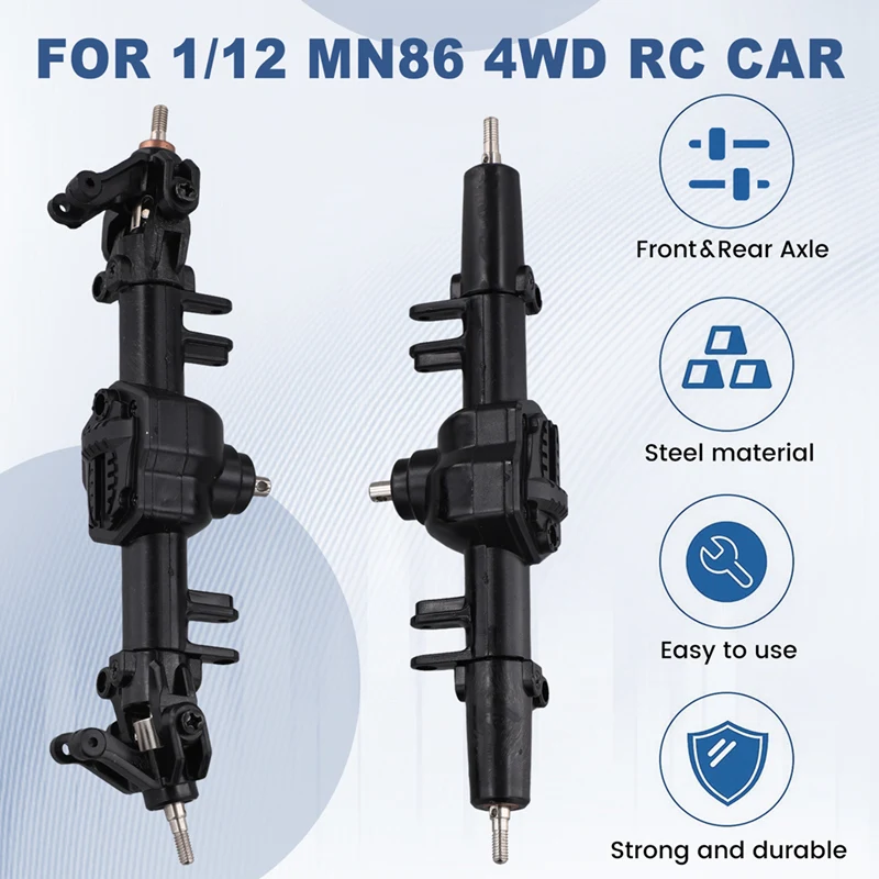 Car Metal Front & Rear Axle Bridge Replacement Parts For 1/12 MN86 4WD RC Car Spare Parts
