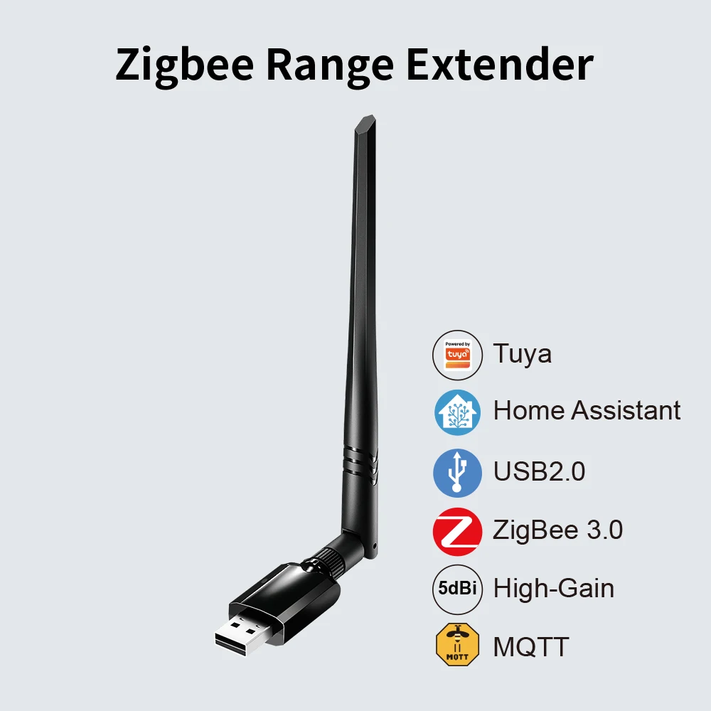 Zigbee Range Extender Tuya Zigbee USB High-Gain Gateway Erweitert die Zigbee-Abdeckungsbereich mit abnehmbarer Antenne für Home Assistant