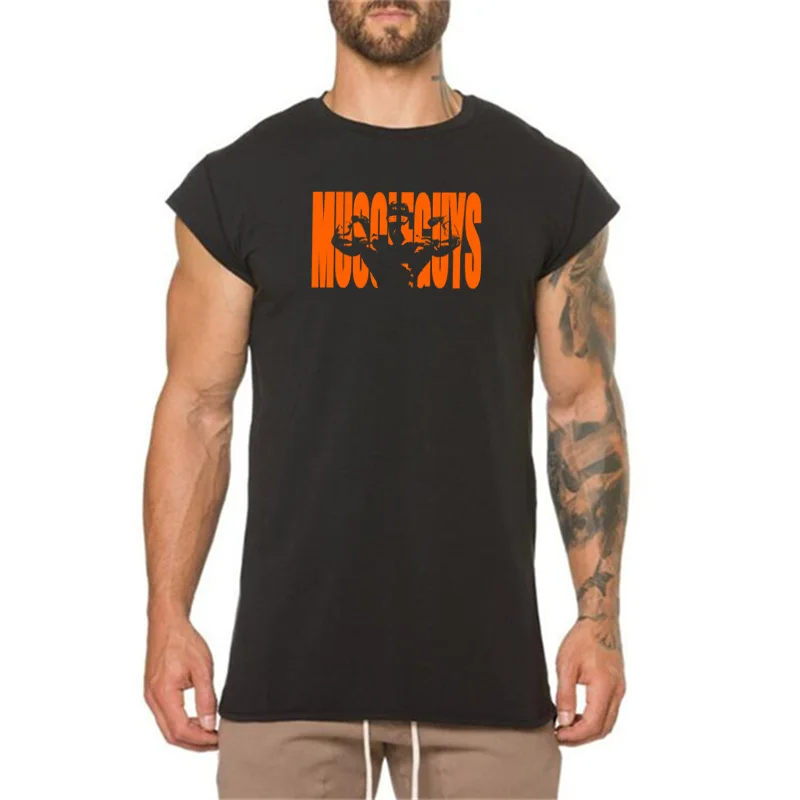 

Summer Men’s Fashion Print Tees Shirt Slim Fit Tops Cotton Fitness Clothing O-neck Short Sleeve Men Gym Bodybuilding T-shirt