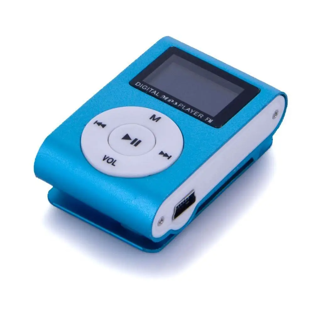 Mini Cube Clip-type Mp3 Player Display Rechargeable Portable Music Speaker with Earphone Usb Cable