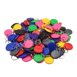 100pcs Waterproof RFID Keyfob Access Control Smart ID Keychain (Mixed color)