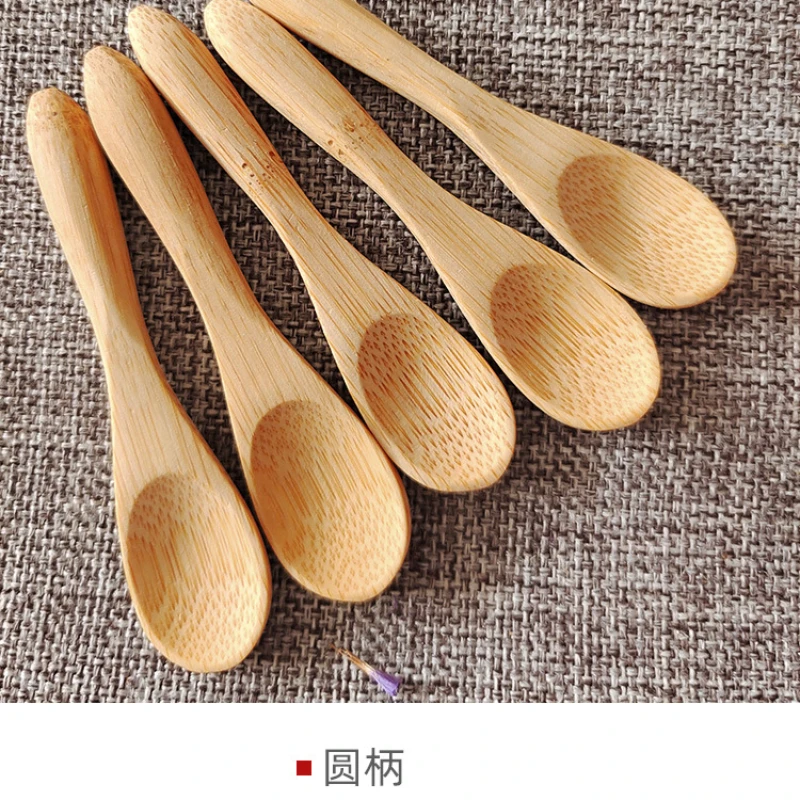 5Pcs Ice Cream Spoon Mini Easy Clean Wear-resistant Natural bamboo Wooden Honey Children's Spoon Yogurt for Kitchen wooden spoon