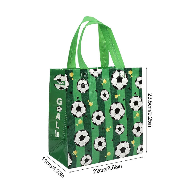 5/10Pcs Sport Theme Football Gift Bag Non-Woven Soccer Shopping Tote Bag Kids Boy Birthday Party Favors for Guests Candy Packing