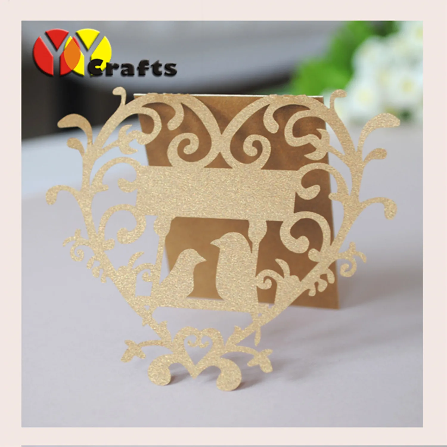 

Hot sell wedding and party gift table card holder with OEM table numbers printed laser cut seat card