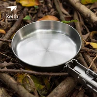 Keith Titanium 122g Ultralight Folding Pans 140ml Fried Steak Cooking Eggs Portable Outdoor Camp Picnic Cooker Ti6032 1