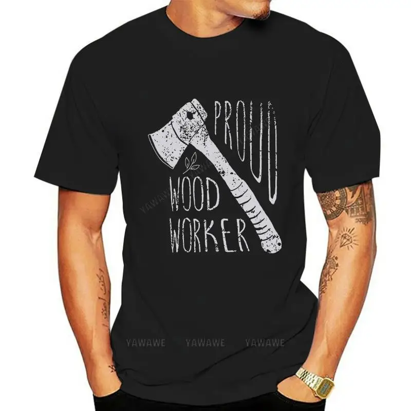 Magliette Girocollo Da Uomo Proud Wood Worker Machete Axe Legname Carpenter T-Shirt Nera Da Uomo T-Shirt Oversize Moda Unisex