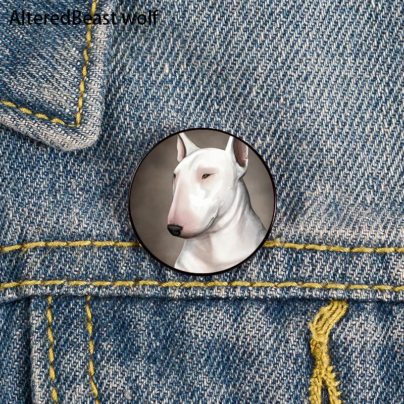 Broche Bull Terrier Art Dog - Argenté, Qualité Supérieure - Fabriquée En Pologne