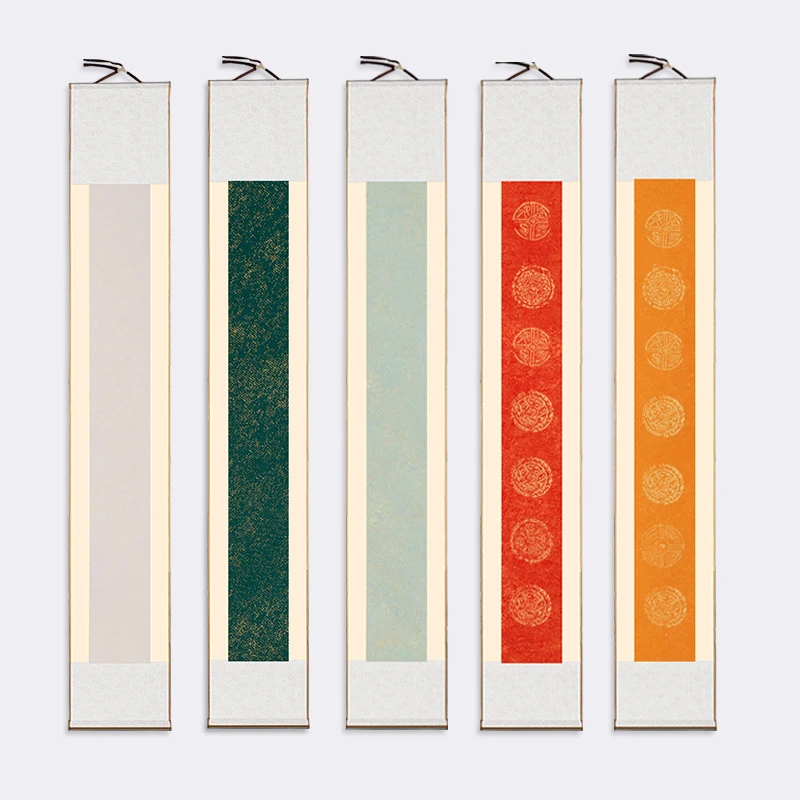Xuan Giunti Di Carta Scroll Papel Arroz Calligrafia Creazione Asse Appeso Lamina D'Oro Opere Di Carta Carta Di Riso Mezza Matura Dorata Cinese