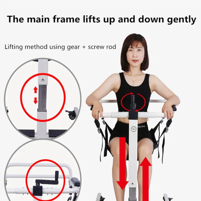 Manual Lift Shift Machine Bed Wheelchair Transfer Lifter Chair Bed-Ridden Moving Lifting for Elderly Disabled Patient