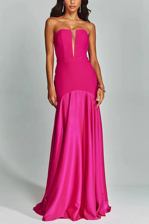 Summer New Strapless Sleeveless Spaghetti Strap Bodycon Solid Color Dress Women Casual Party Slim Fit Elegant Cocktail Beachwear picture