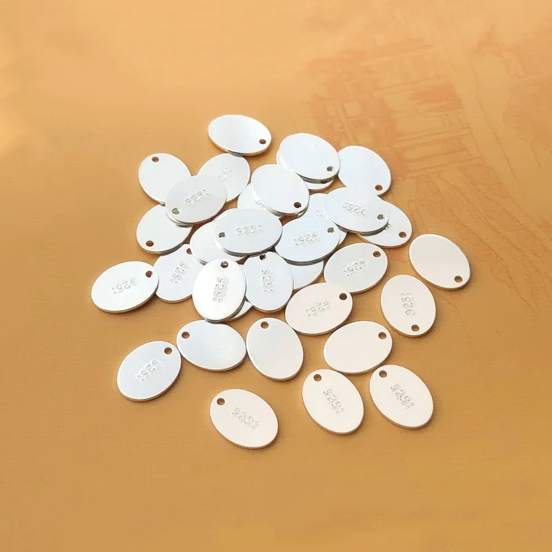 925 Sterling Silver Oval/Rectangle Quality Charm Silver Drop Pendant for Jewelry Making DIY Jewelry Accessories Jewelry Findings