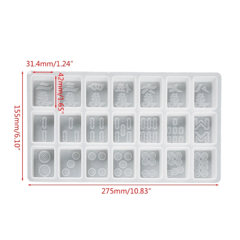 DIY Suit Chinese Mahjong Silicone Mold Handmade Sugarcraft Chocolate Decorating Baking Mould Art Craft Making Tools