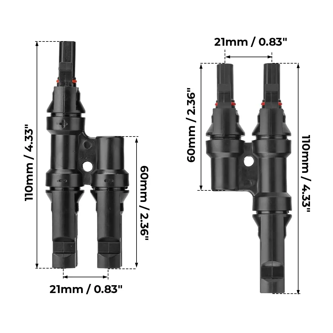 Solar panel connector cable Solar panel branch Y-type connector for parallel connection between FMM and MFF between solar panels 1 pair