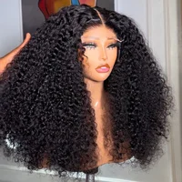 Perruques de cheveux humains bouclés de 40 pouces de long, perruques frontales en dentelle transparente HD 13x5, Deep Wave, 200% brésiliennes, pré-épilées avec baby hair 1