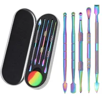 WEPUFF Stainless Steel Oil Wax Spoon Cigarette Accessories Double Sided Stainless Steel Cuticle Pusher Cuticle Dead Skin Trimmer 1