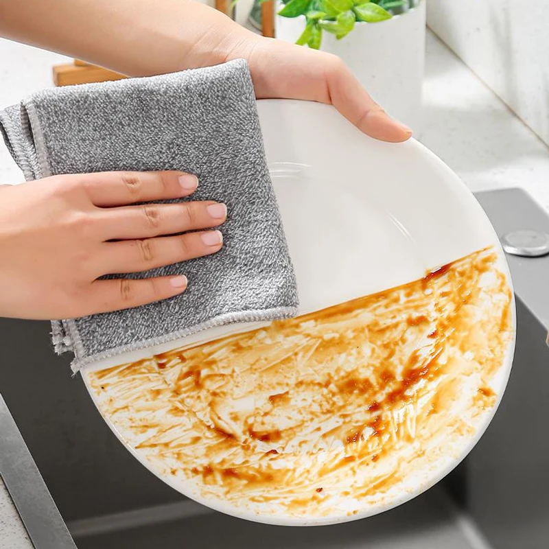 Strofinacci Cucina In Microfibra Con Carbone Di Bambù | Assorbenti, Riutilizzabili, Ispessiti, 25x25 Cm – Confezione Multipla (5/10/20/50/100 Pz) - 4