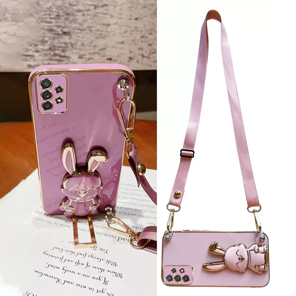 Rabbit Holder Plating Phone Bracket Case For Samsung Galaxy