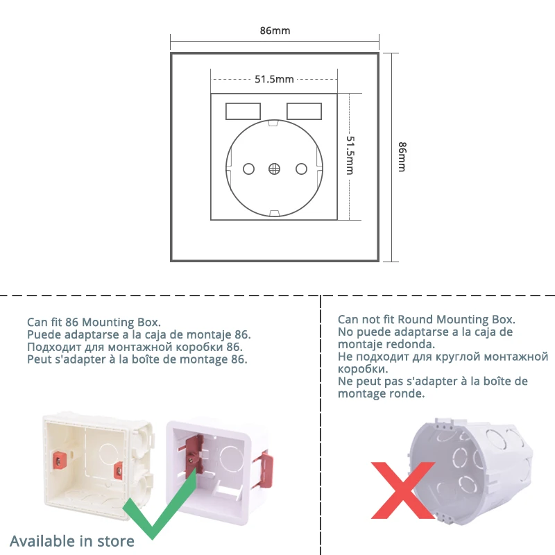 COSWALL Crystal Tempered Glass Panel Wall Socket Female TV Connector With CAT5E RJ45 Internet Computer Data Jack C1 Series images - 6