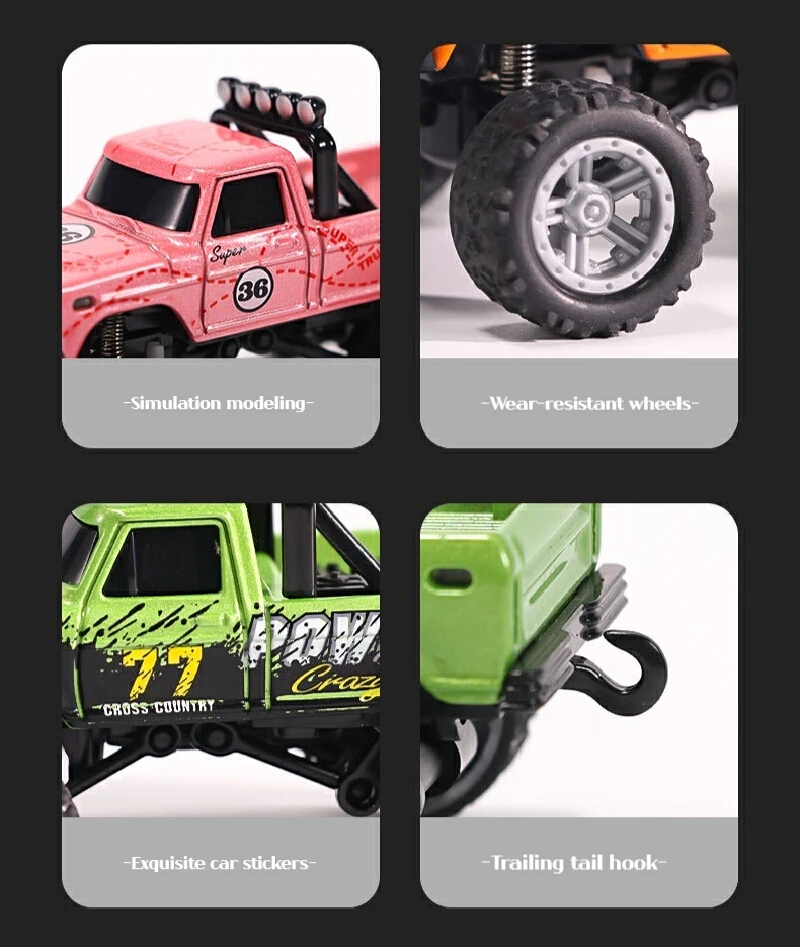 1:64 Speed ​​Mini Off-Road Remote Control Car Alloy Cool Lighting Shock Absorption Children's Desktop Competition Toy Small Gift 6