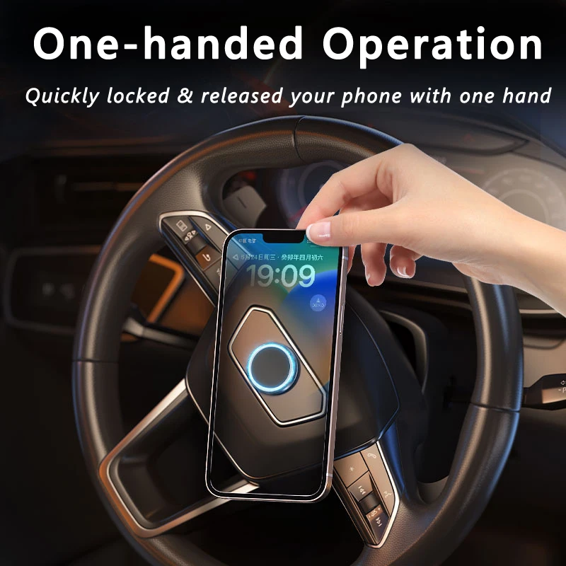 Sleek Magnetic Car Phone Holder with 360° Rotation Capability