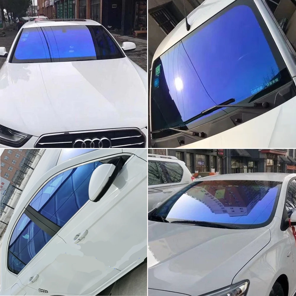 

1.52x30m VLT 55% Blue Car Window Tint Windshield Glass Foil Solar Tinting Film Windscreen Protection Explosion Proof Foils