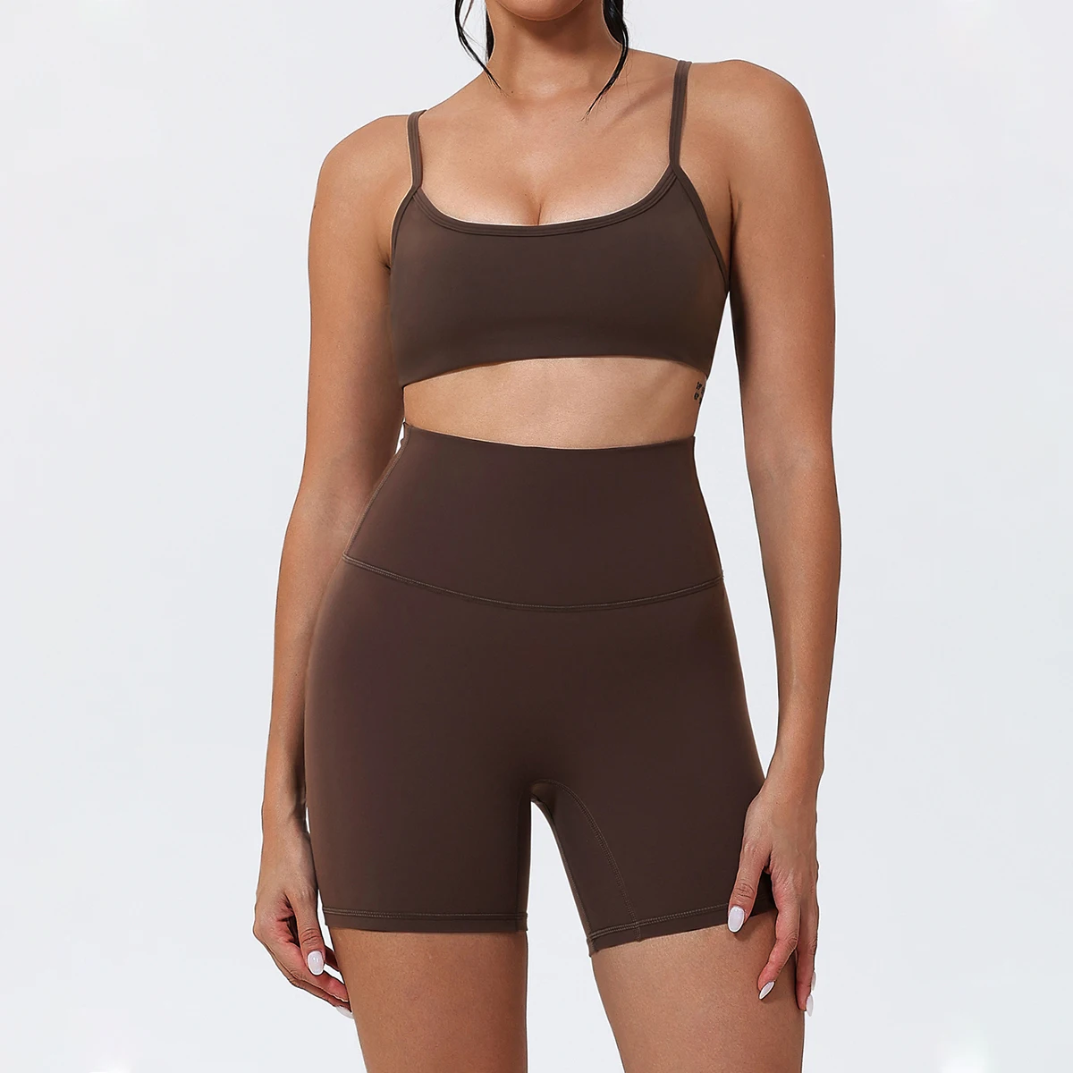 Hearuisavy Sports Bra Set 2Pcs Women High Waist Running Fitness Leggings Gym Breathable Anti-Shock Back Support Yoga Top Female - תמונה 2