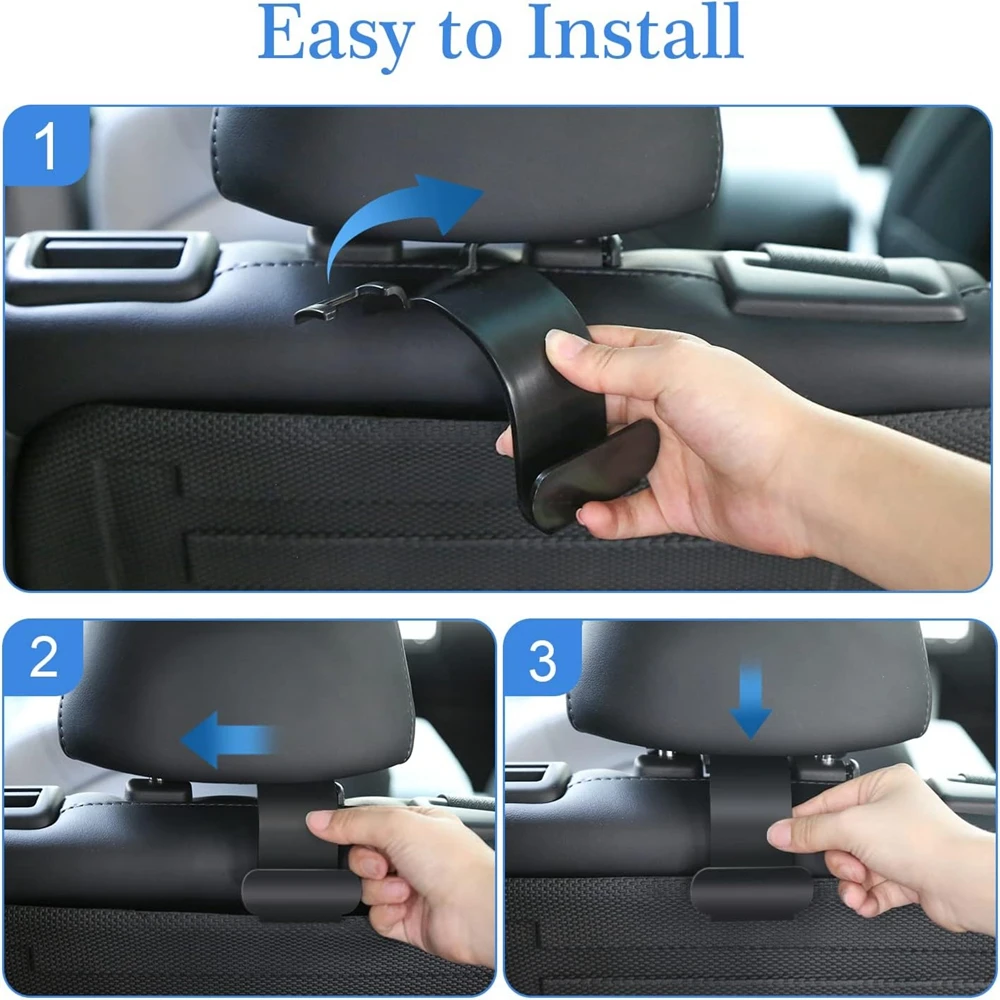 Rear Headrest Hook for Tesla Model Y Juniper Organizer Center Console Head Rest Storage Accessories Umbrella Trunk Hanger 2pcs