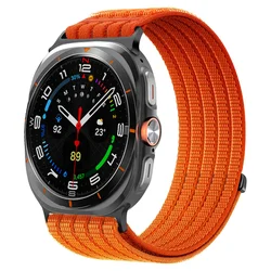 Nylon Loop Braided Adjustable Watch Strap - Premium Replacement Bracelet - Watch Ultra 2 47mm (Orange)